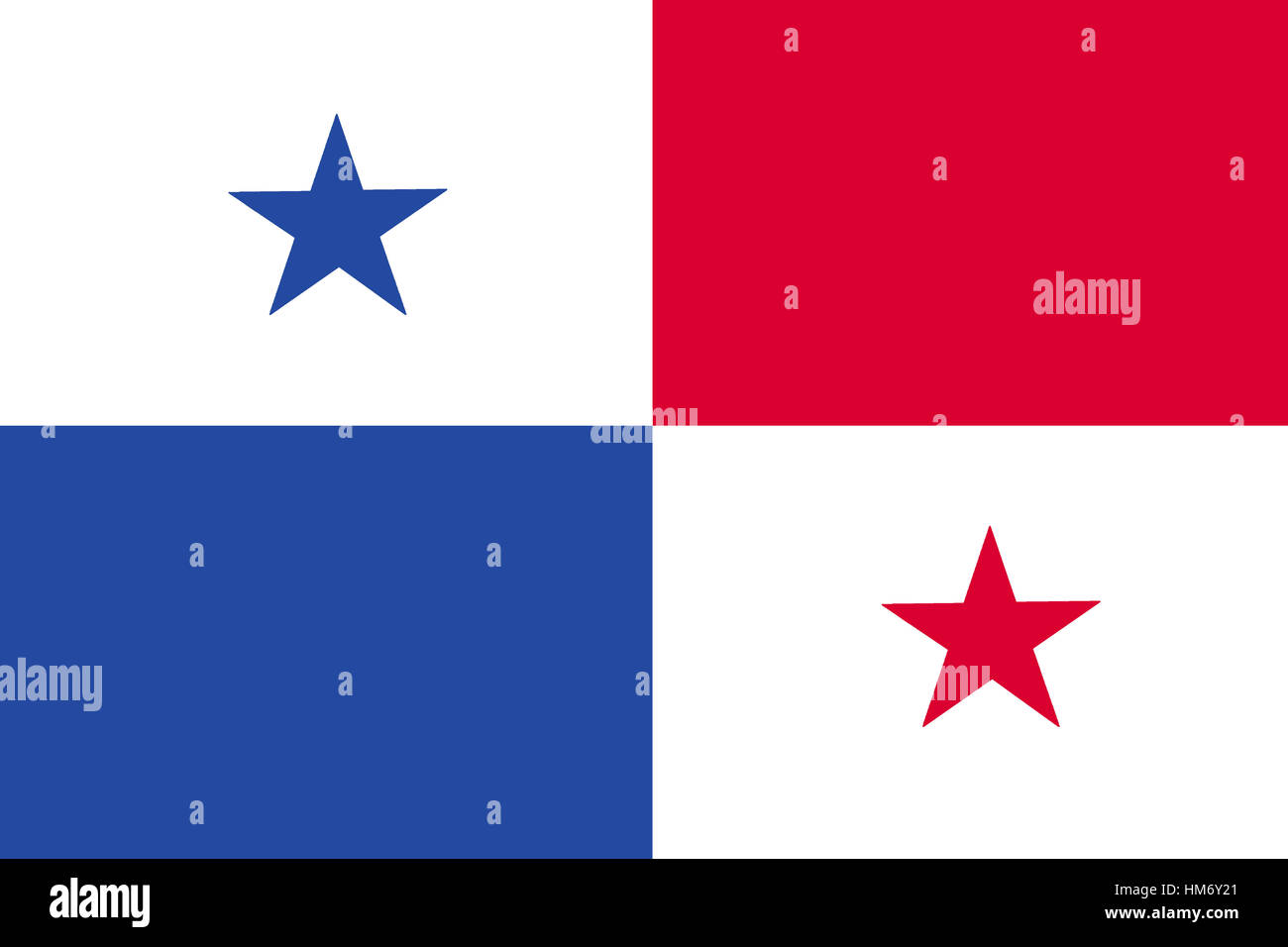 Panama flag 3D illustration symbol. Panama flag Stock Photo