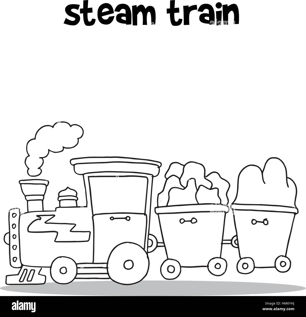 Hand Draw Of Steam Train Vector Stock Vector Image Art Alamy