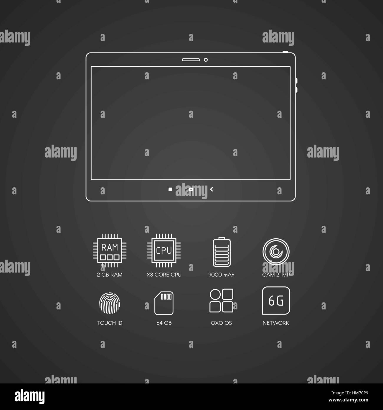 Tablet computer specification Stock Vector Images Alamy