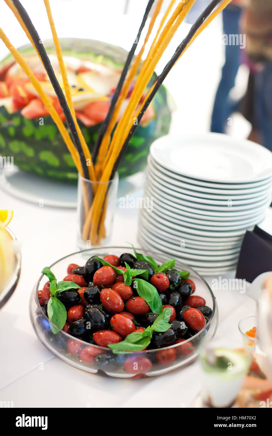 Plate with coloured olives closeup Stock Photo Alamy