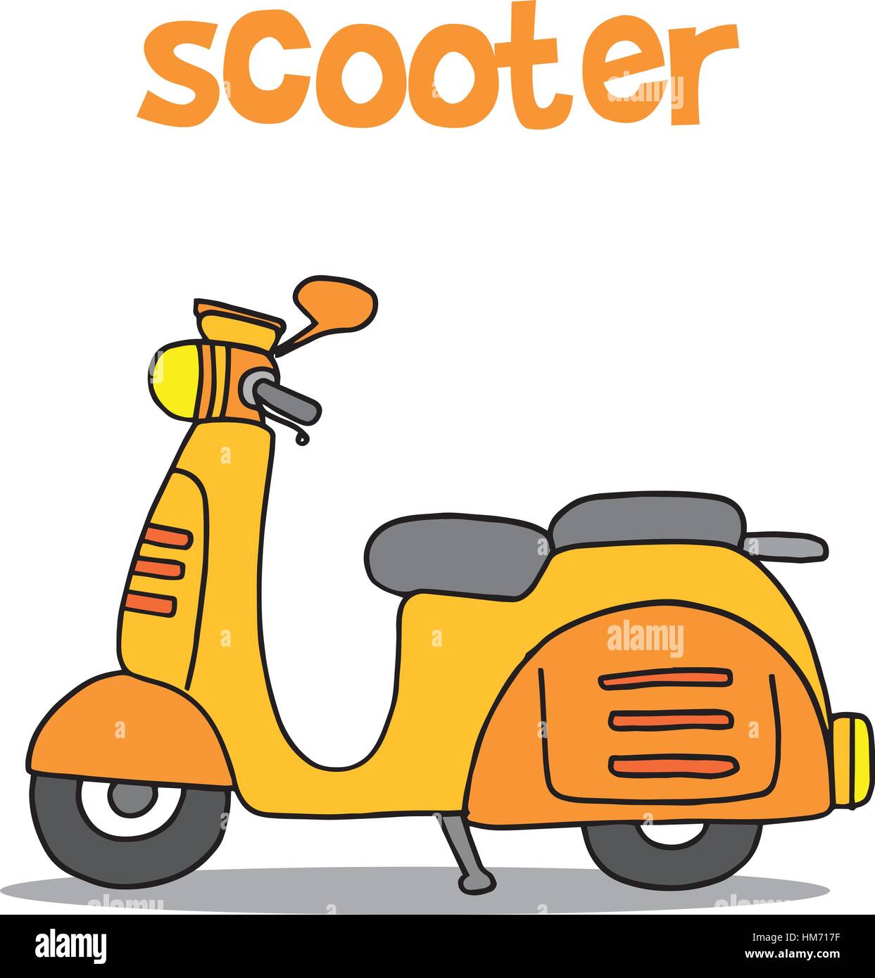 Cartoon of scooter with hand draw Stock Vector & Art - Alamy