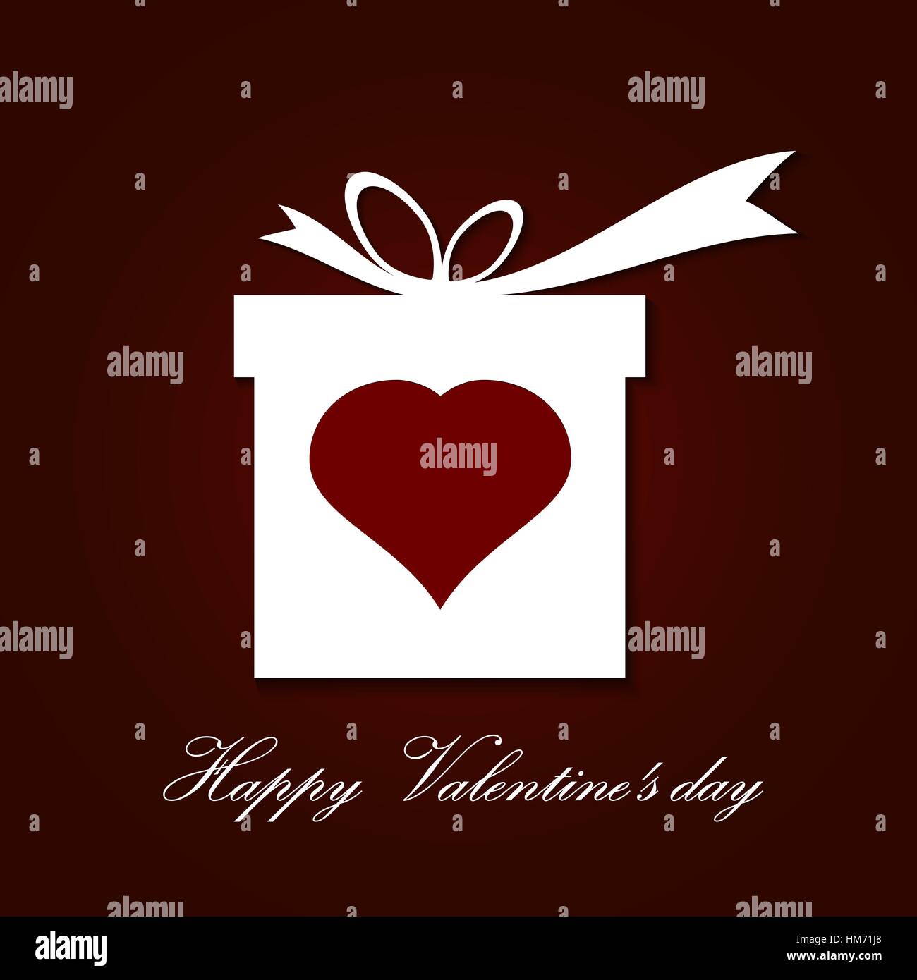 Valentine s day concept illustration with gift box and heart symbol ...