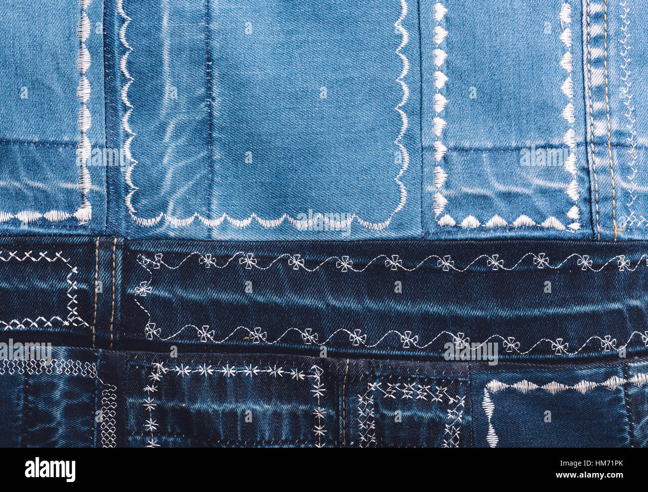 Jeans background with different 