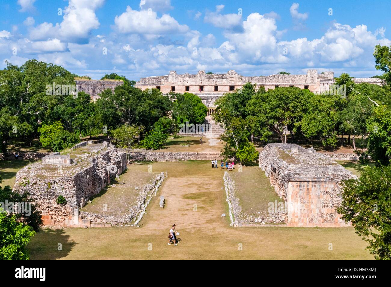 Ball Court Game and Nunnery Quadrangle in the background, Uxmal Mayan