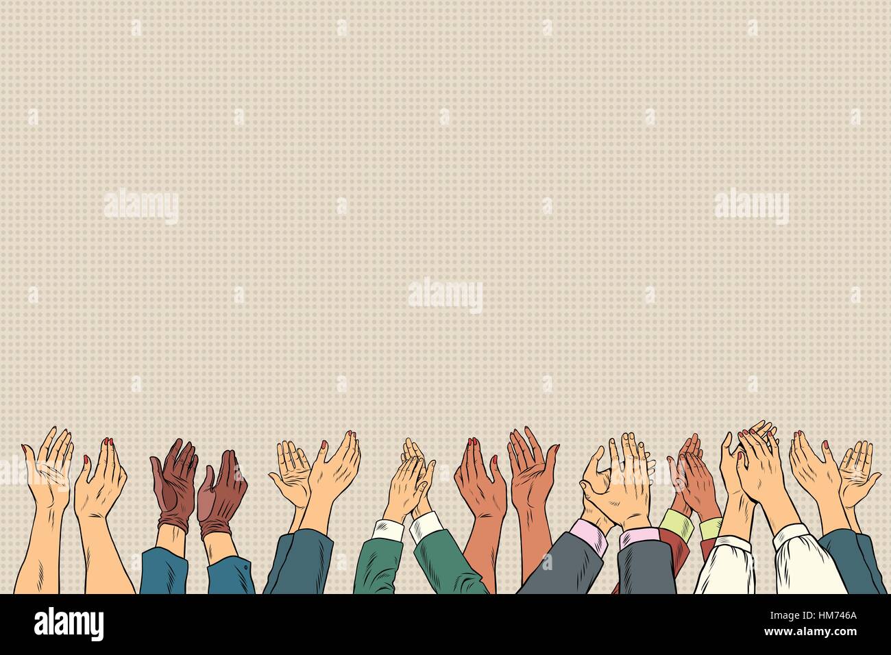 Applause hands up in business conference Stock Vector