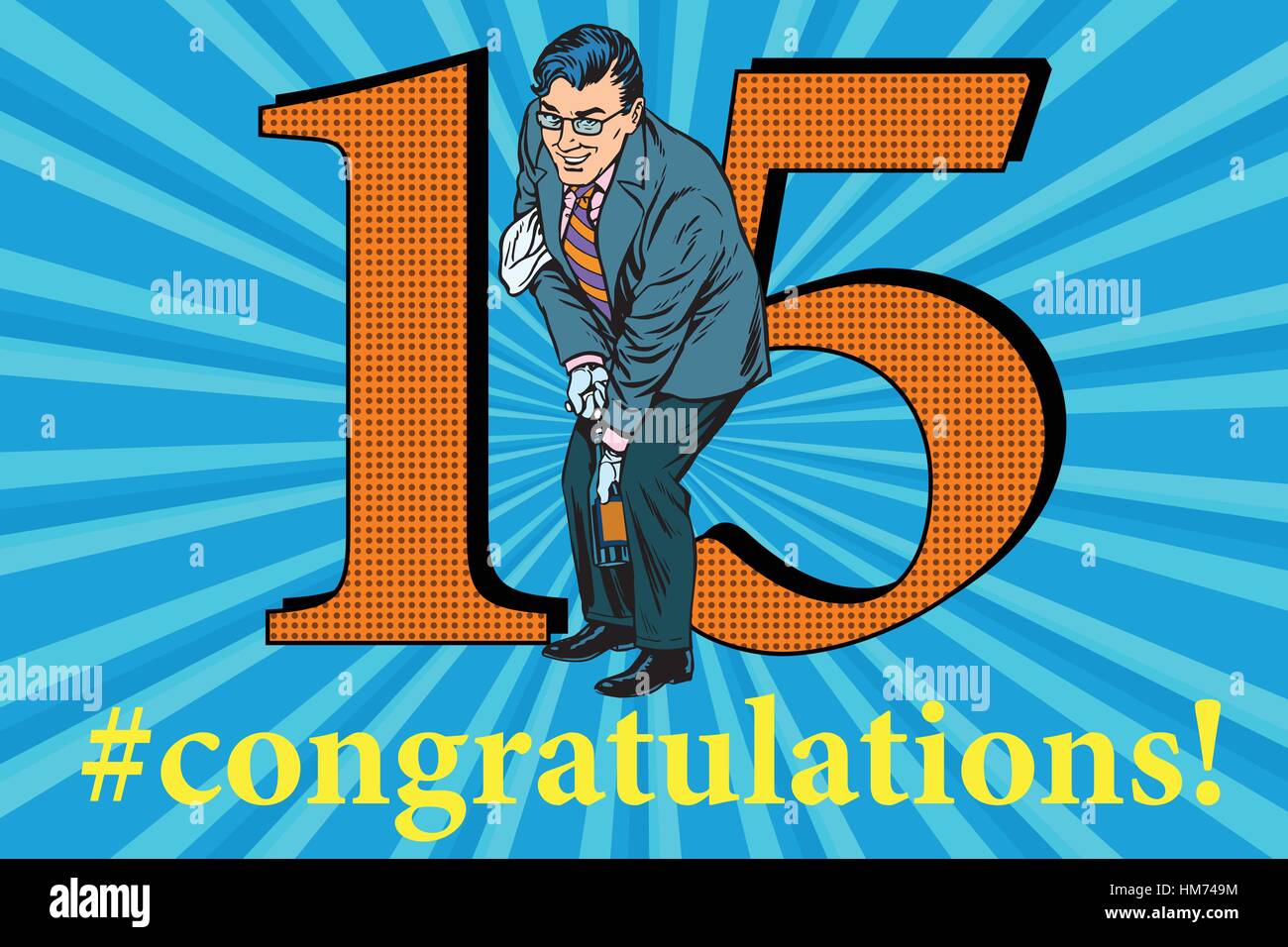 Congratulations 15 anniversary event celebration Stock Vector