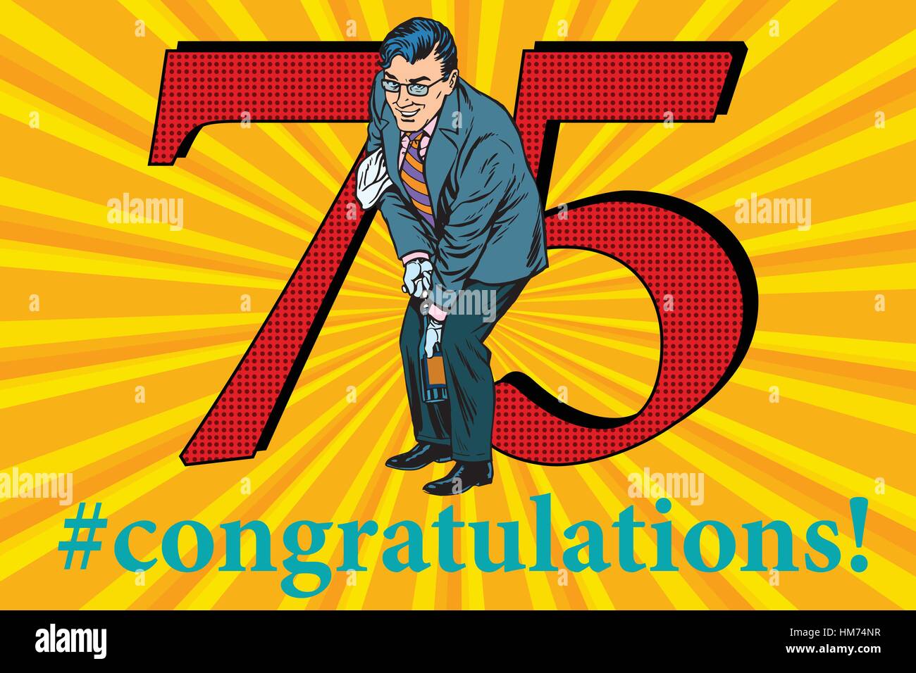 Congratulations 75 anniversary event celebration Stock Vector