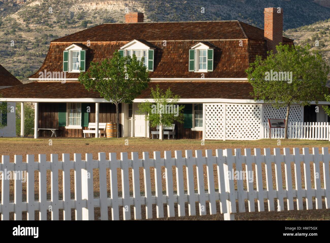 Commanding officer´s house, Fort Verde State Historic Park, Camp Verde, Arizona. Stock Photo