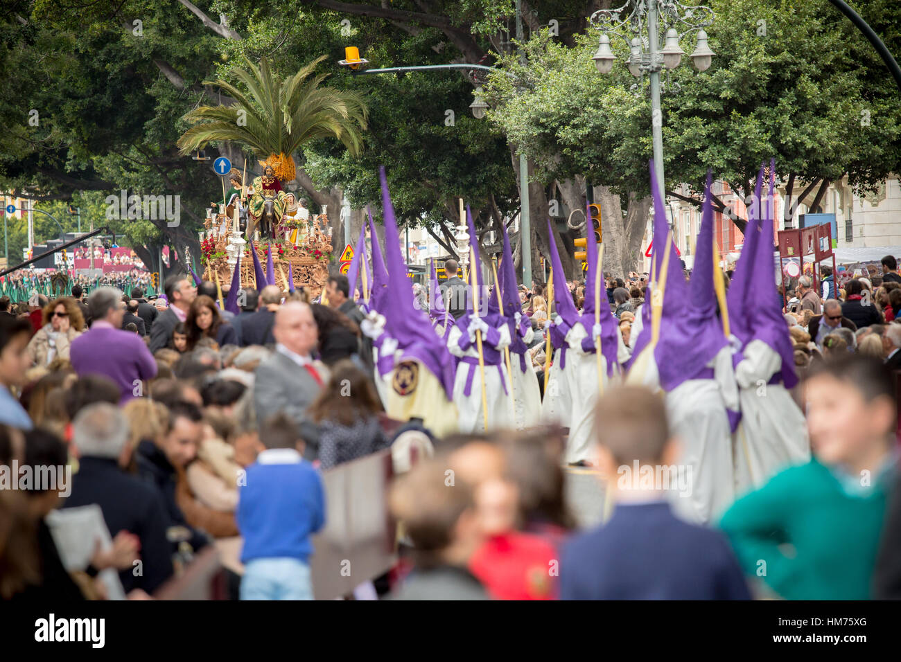 MALAGA, SPAIN MARCH 20 Traditional processions of Holy Week in the