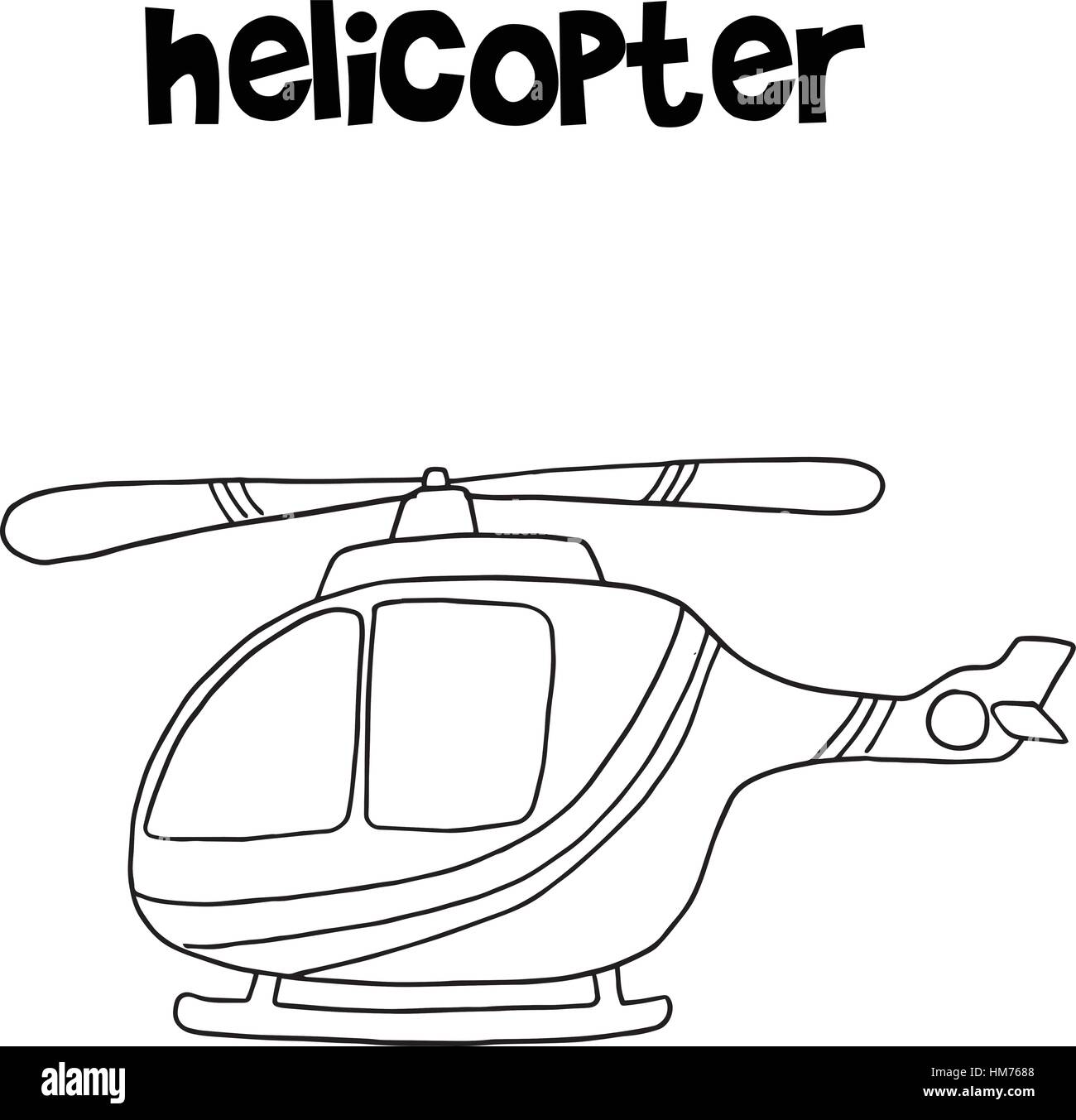 Helicopter vector art illustration collection hand draw Stock ...