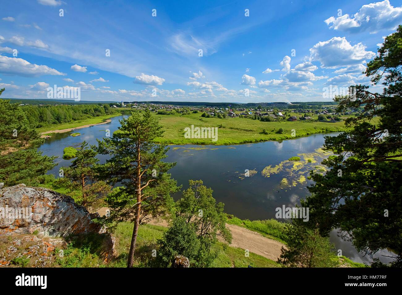 Chusovaya river, Sloboda, Sverdlovsk Oblast (Urals), Russia. Stock Photo