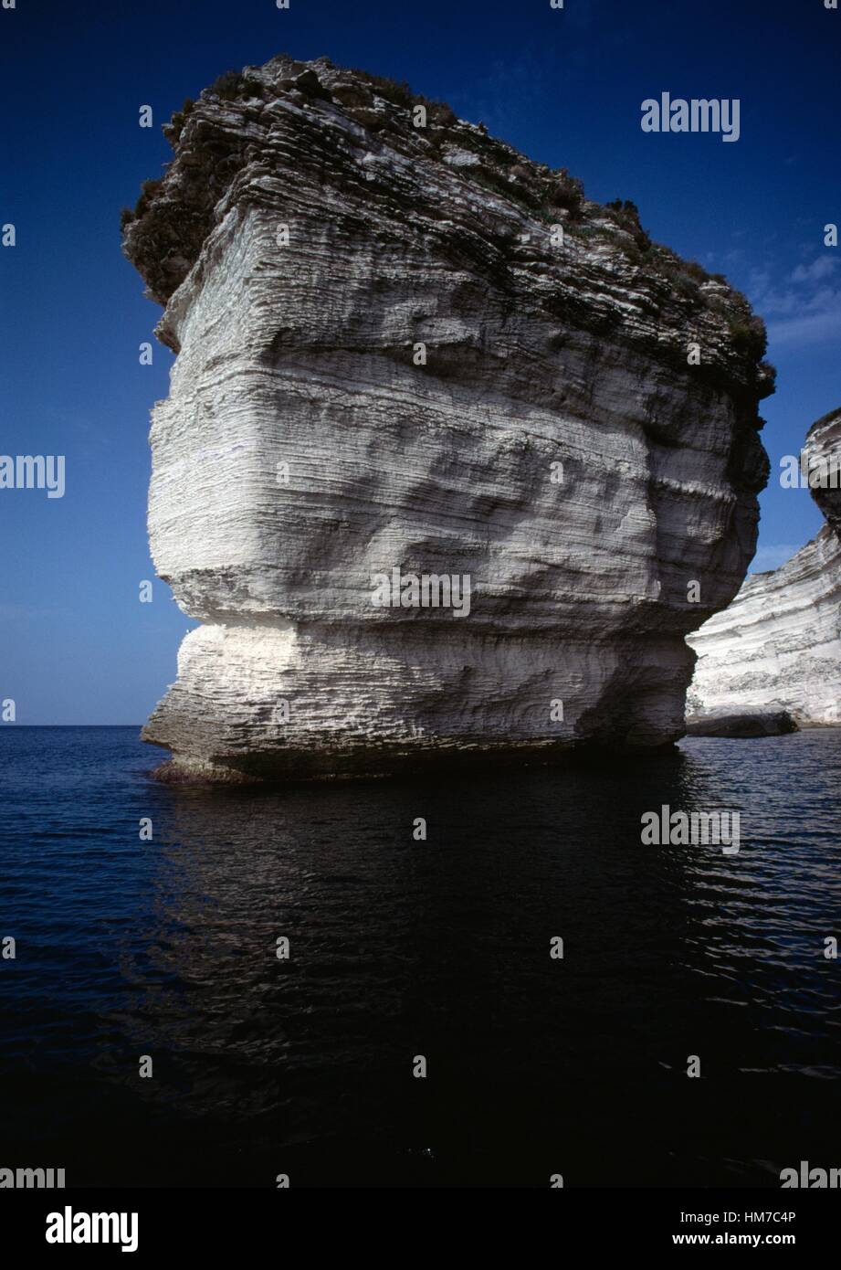 Sea stack, Bonifacio, Corsica. Stock Photo