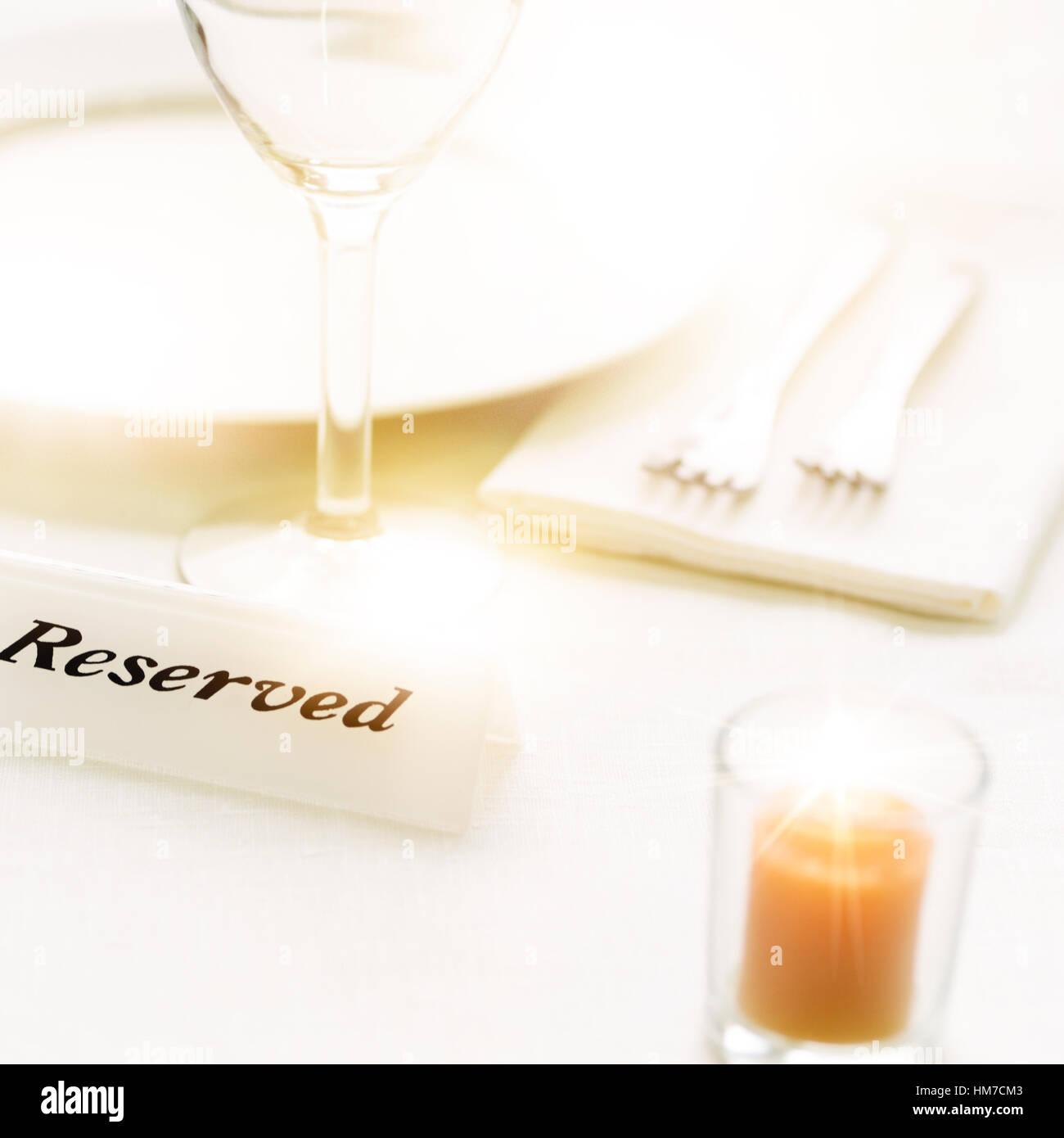 Close-up view of restaurant table setting Stock Photo