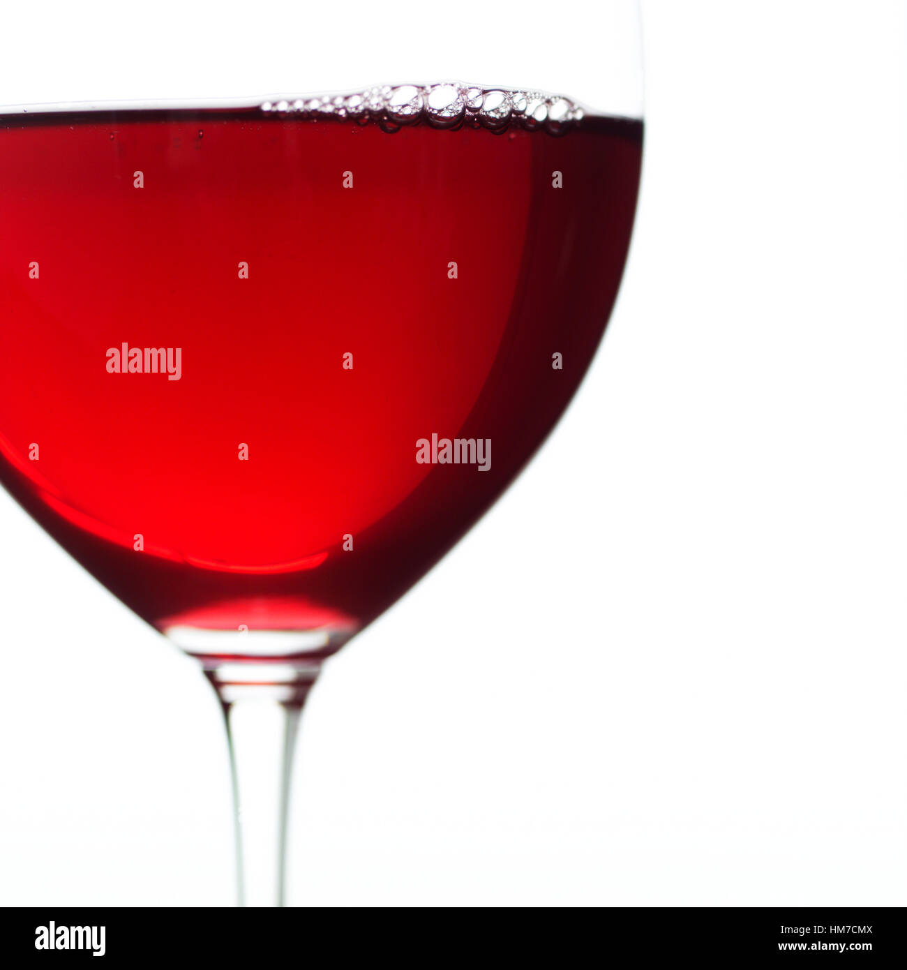 Close-up view of glass of red wine Stock Photo
