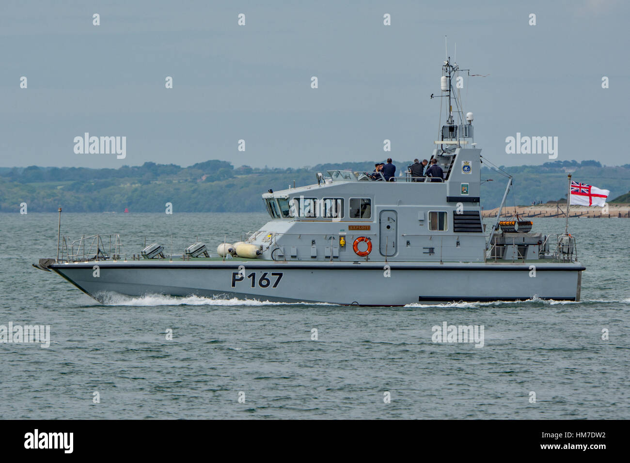 HMS Exploit (P167) departing Portsmouth. Stock Photo
