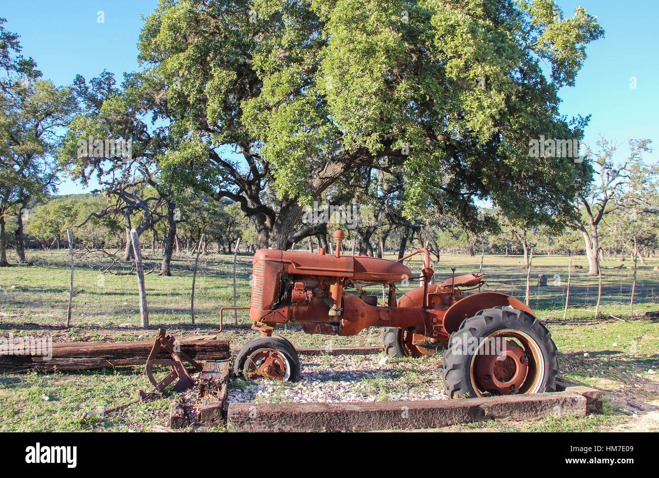old tractor at the Dixie Dude Ranch Stock Photo