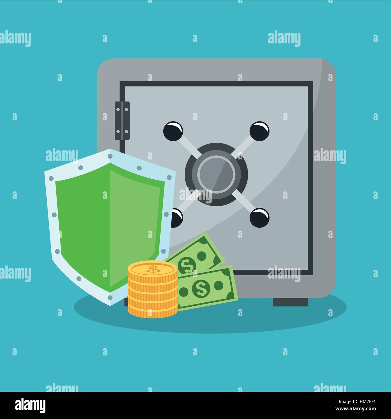 safe box and money items Stock Vector Image & Art - Alamy