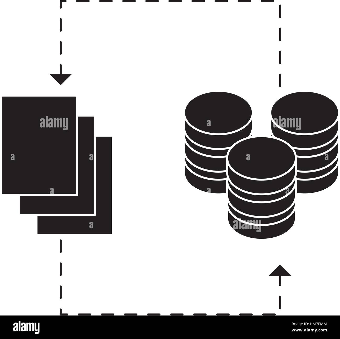 black distributed database icon image design, vector illustration Stock ...