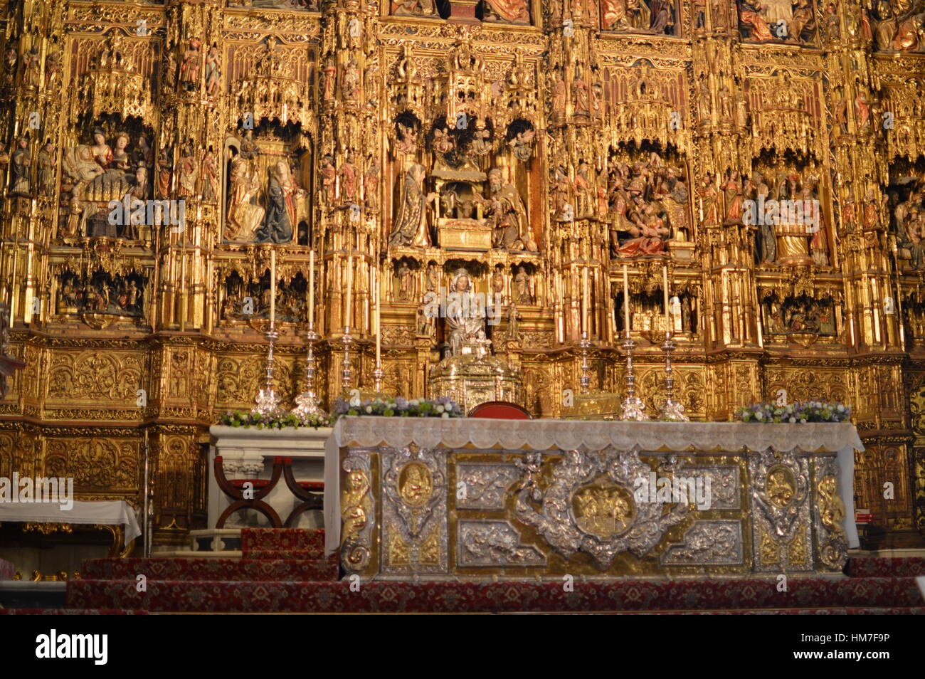 Altar at Seville Cathedral Stock Photo Alamy