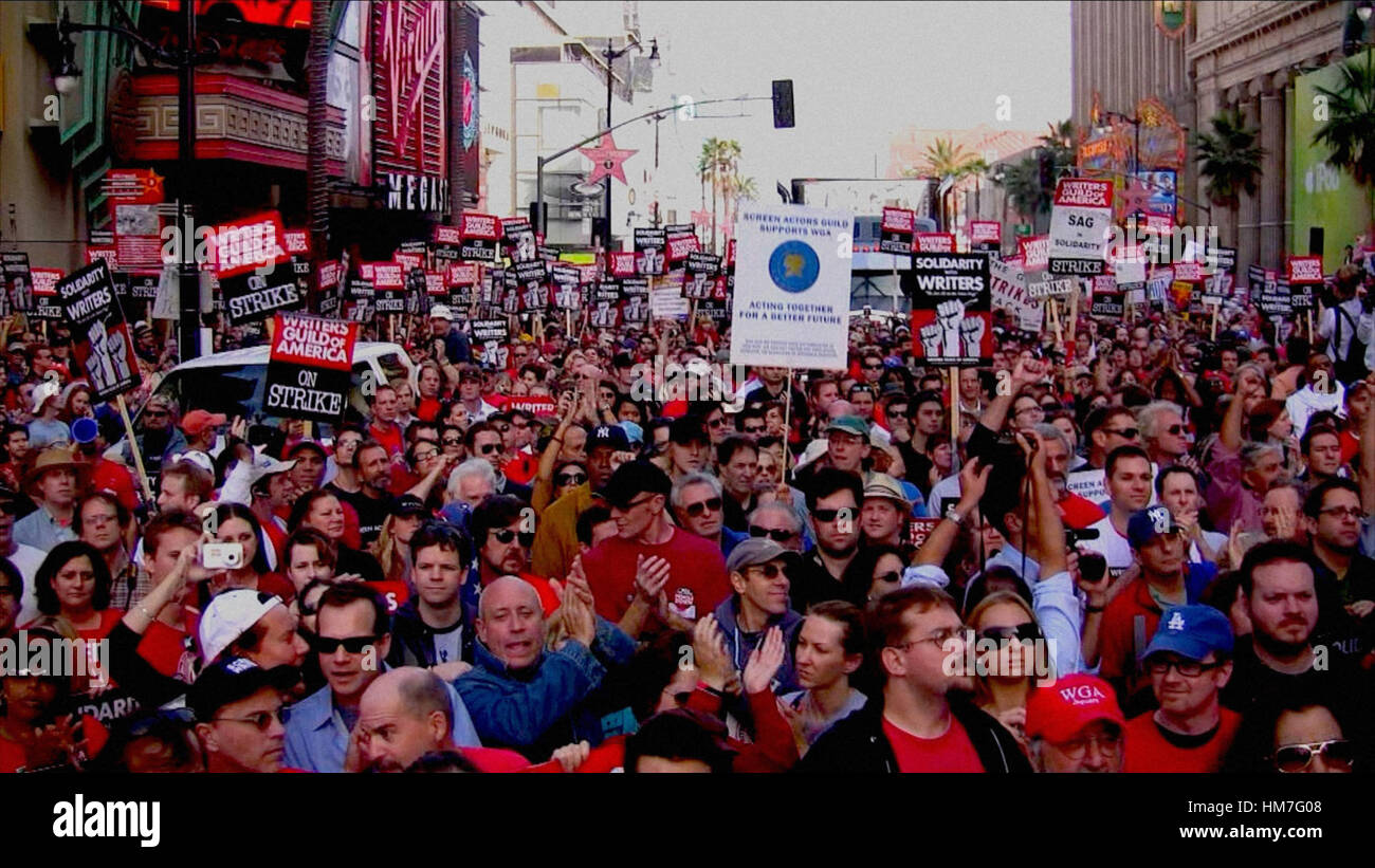 PENCILS DOWN! THE 100 DAYS OF THE WRITERS GUILD STRIKE, 2014. ©The
