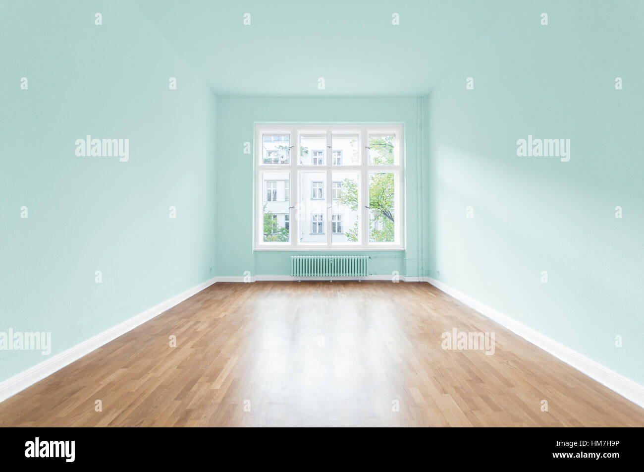 beautiful home, empty room , pastel colored walls Stock Photo