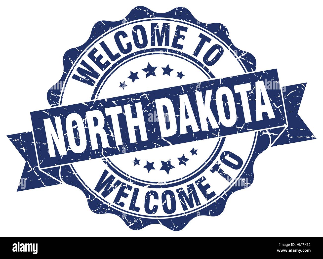 North Dakota round ribbon seal Stock Vector