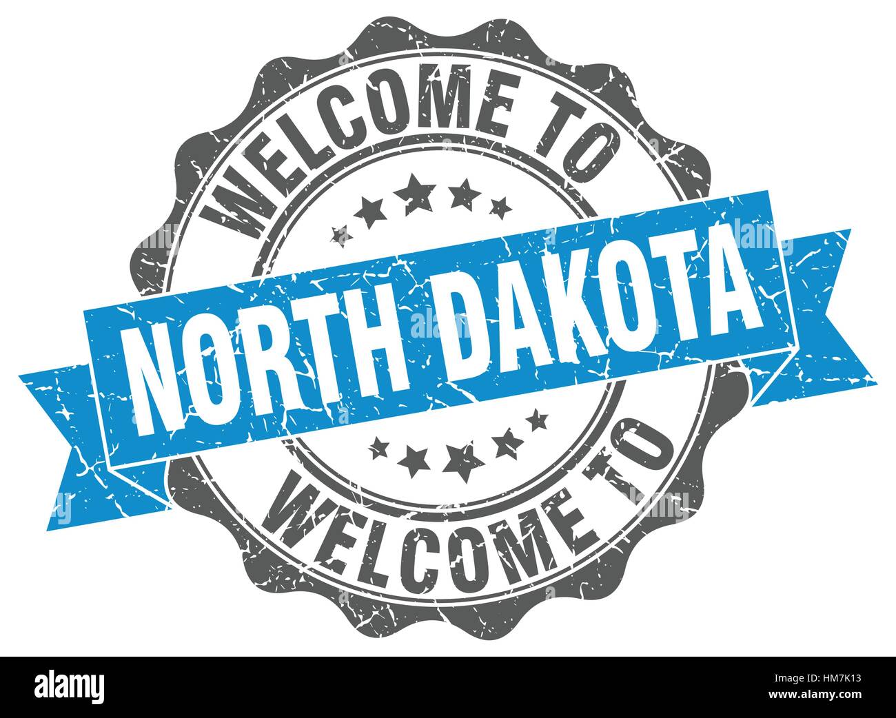 North Dakota round ribbon seal Stock Vector