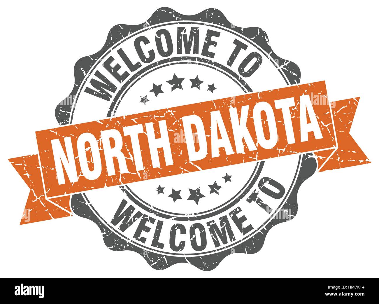 North Dakota round ribbon seal Stock Vector