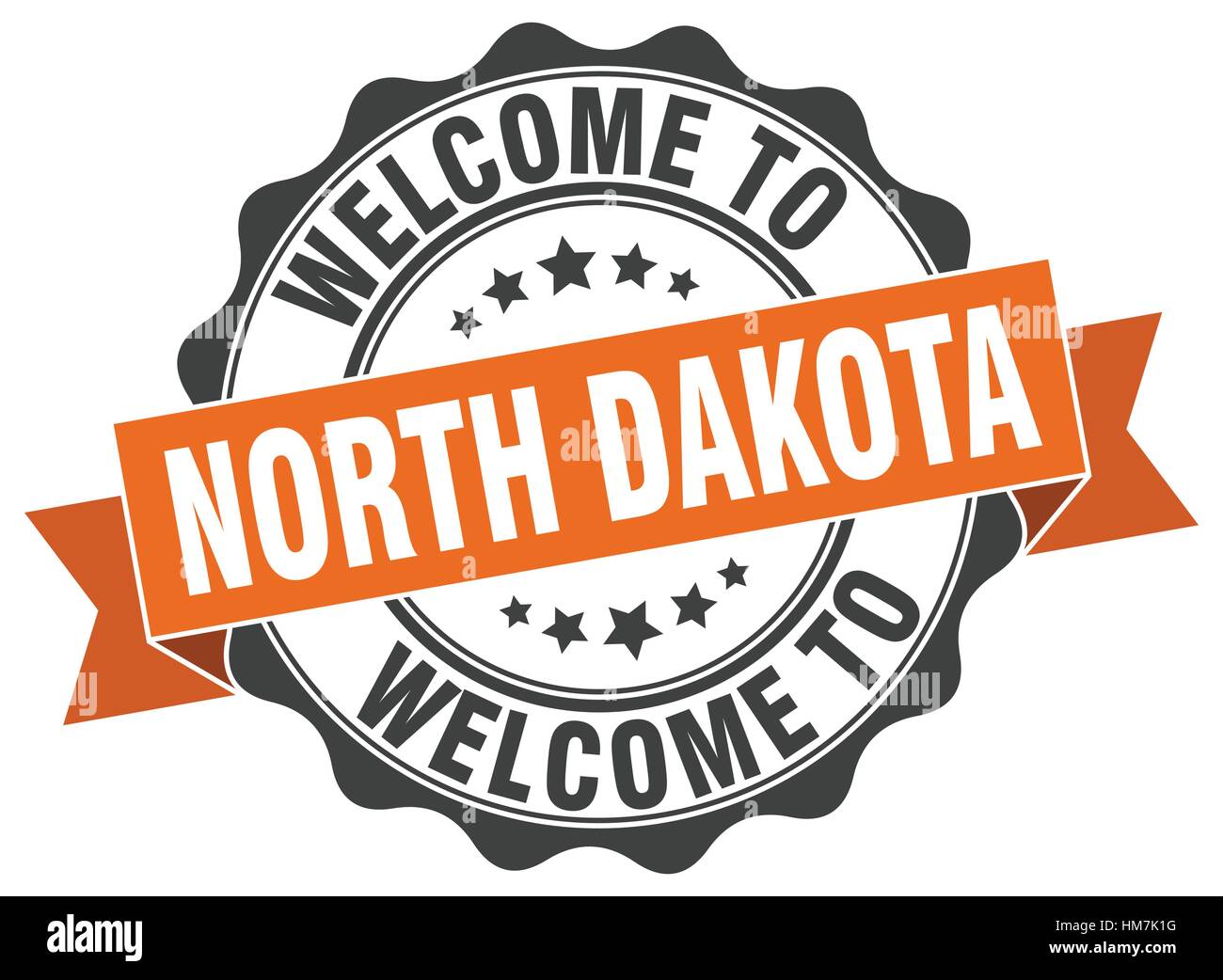North Dakota round ribbon seal Stock Vector