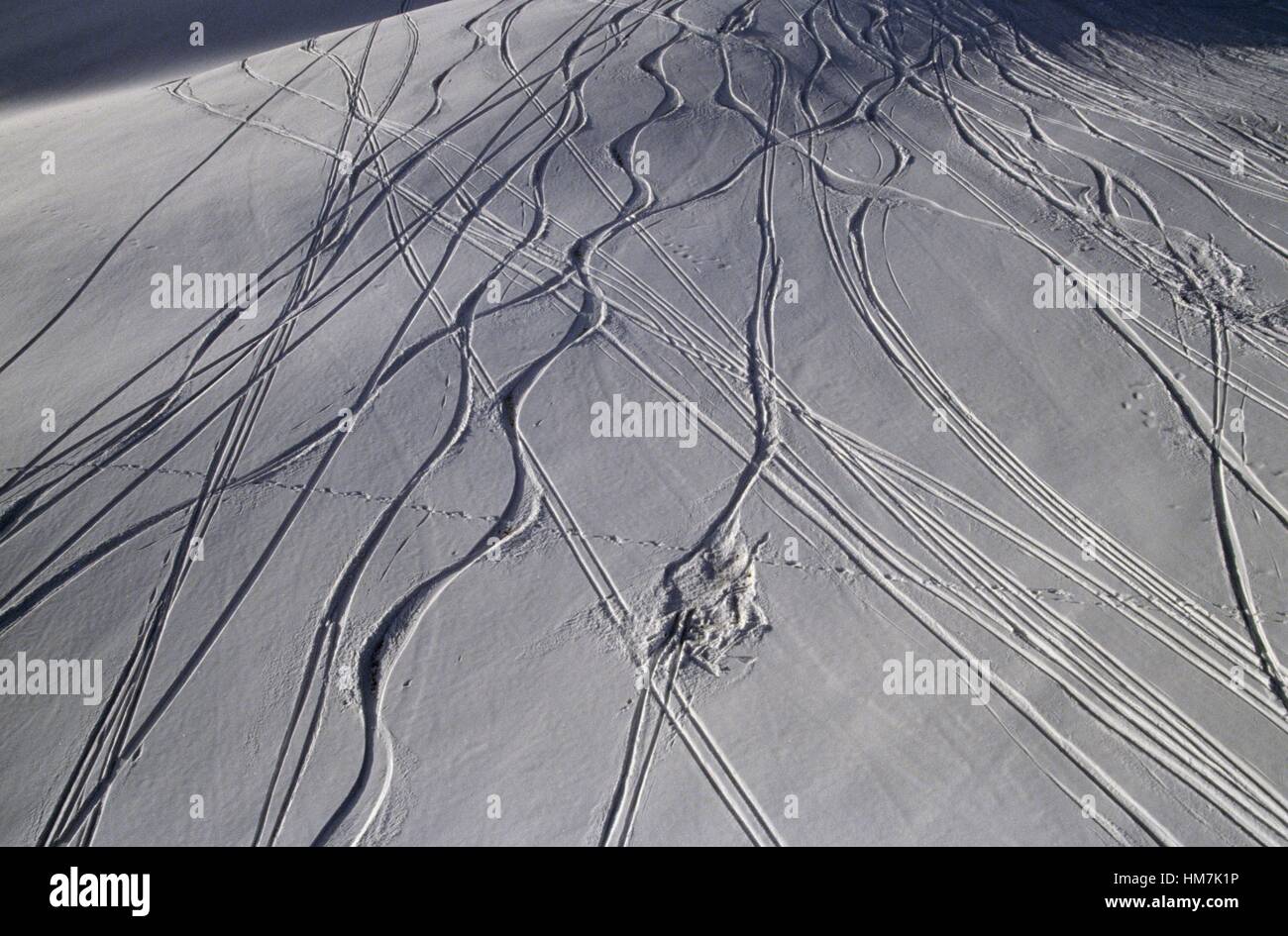 Ski Tracks In The Snow Les Deux Alpes Vercors Massif Auvergne Rhone Ski Tracks In The Snow Les Deux Alpes Vercors Massif Auvergne Rhone
