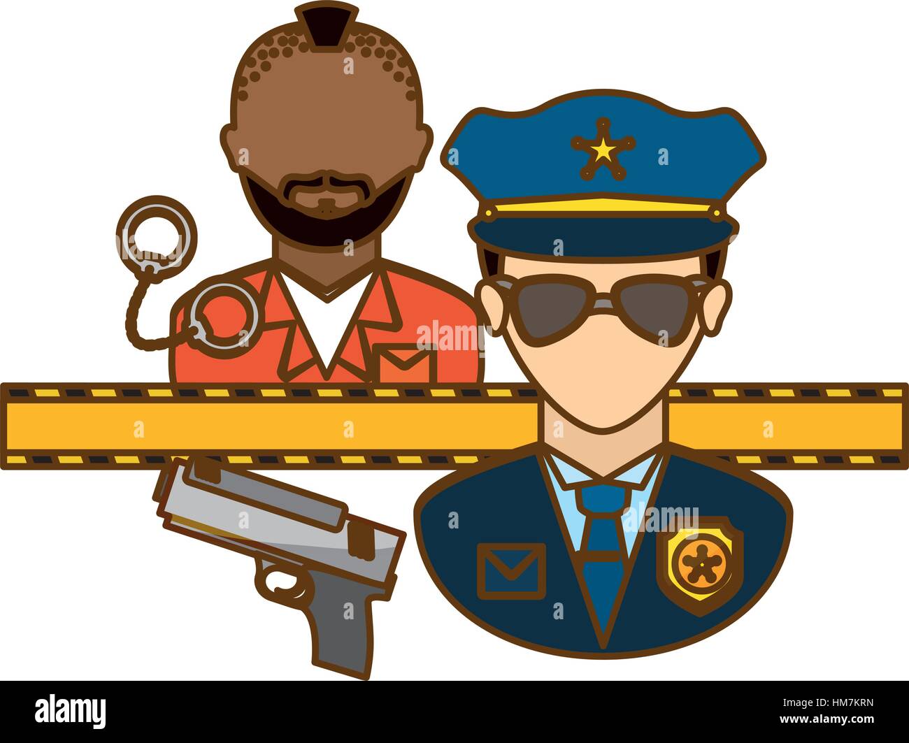 Police Arresting Offender icon image, vector illustration Stock Vector