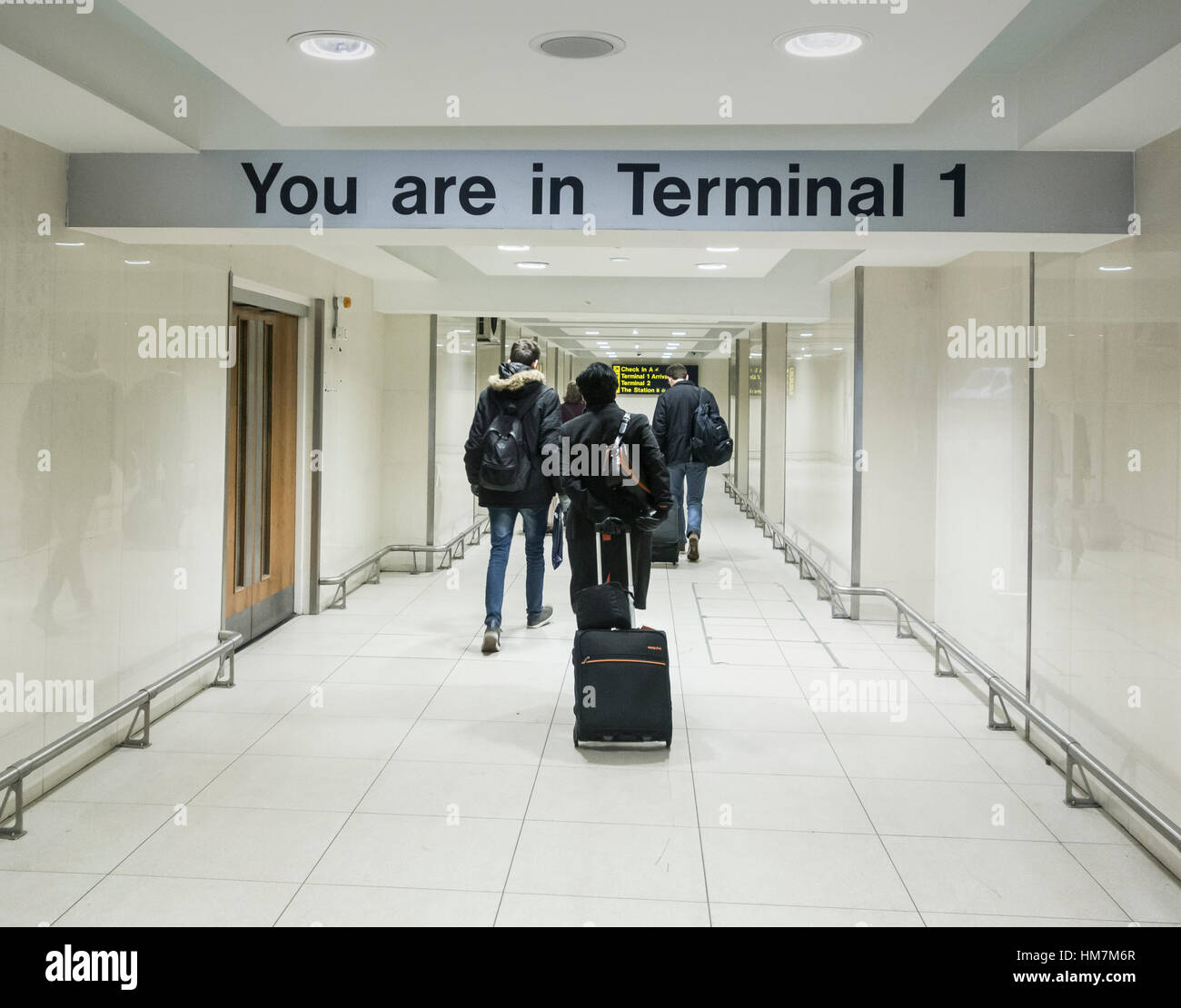 Manchester Airport Terminal 1 entrance. Manchester, England. UK Stock Photo