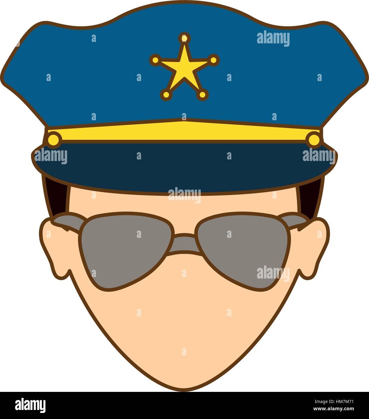 color police face icon image, vector illustration Stock Vector Image ...