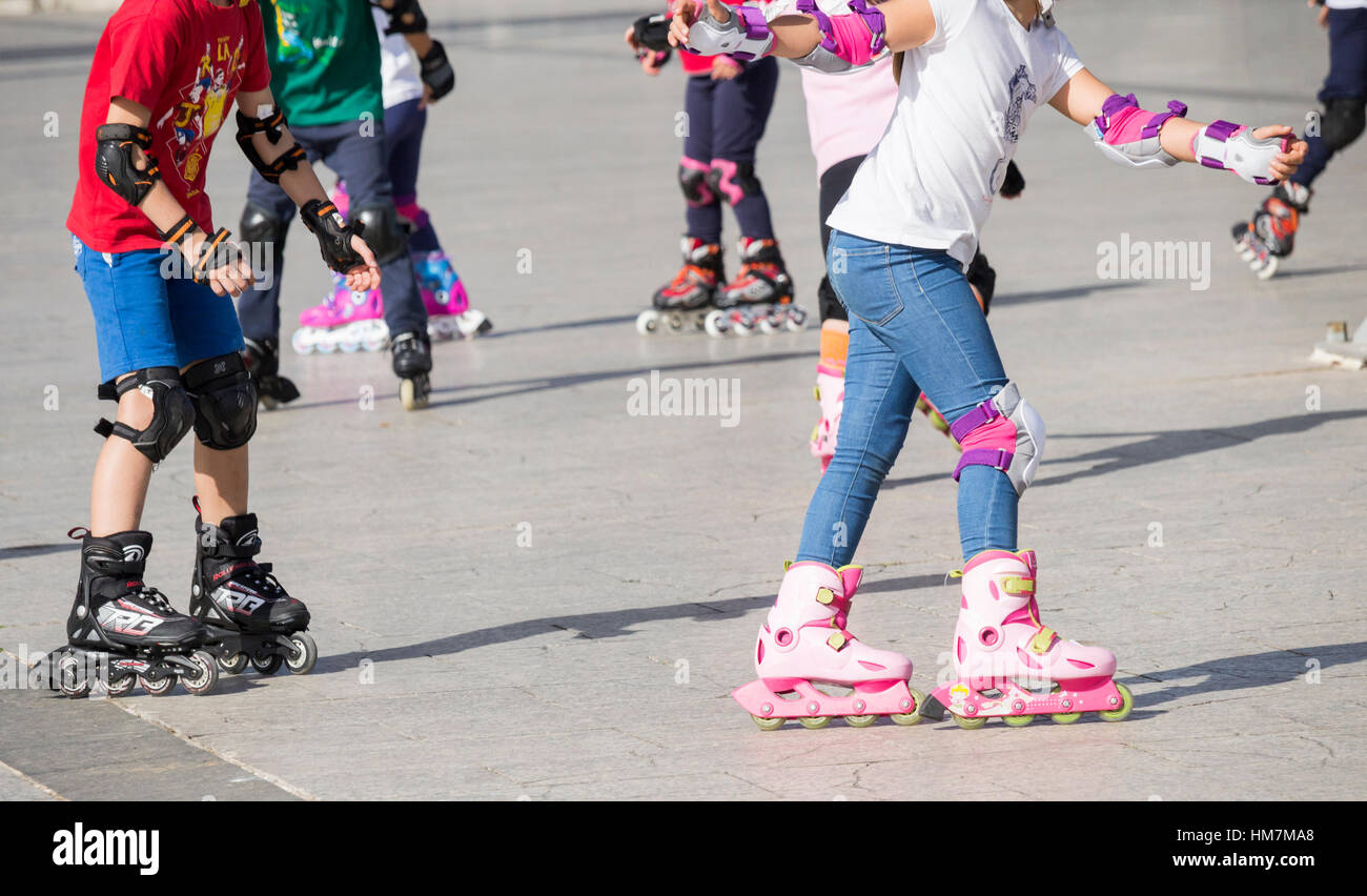 Child rollerblading hires stock photography and images Alamy