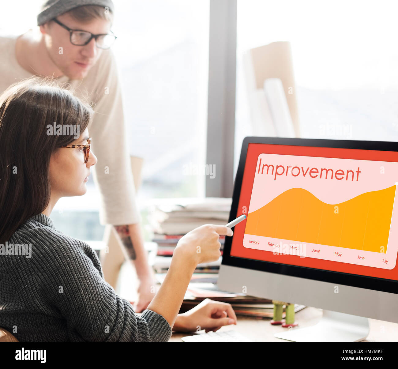 Graph Progress Report Analysis Concept Stock Photo - Alamy