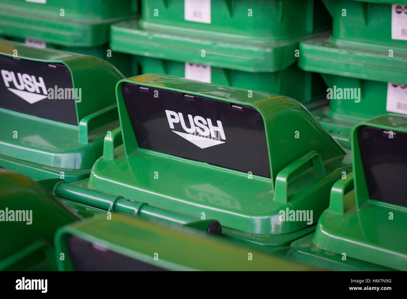 Trash bin on side hi-res stock photography and images - Alamy
