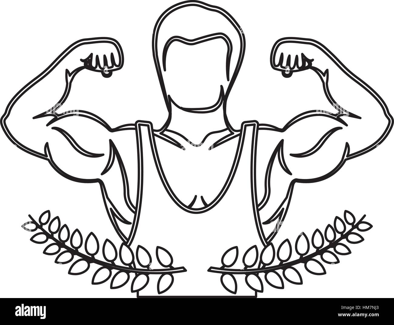 silhouette half body muscle man vector illustration Stock Vector Image &  Art - Alamy