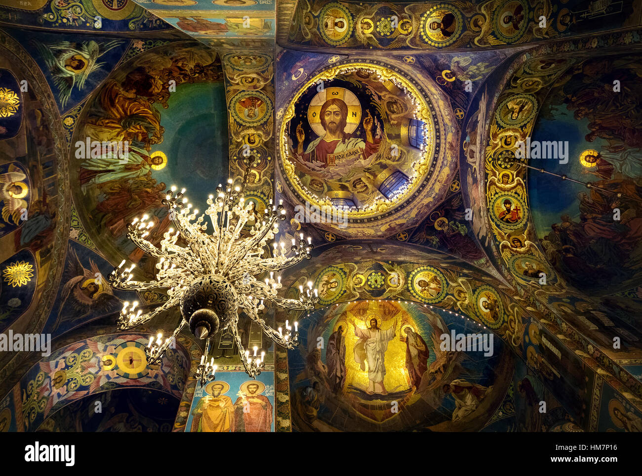 Interior of the Church of the Savior on Spilled Blood in Saint Petersburg, Russia Stock Photo