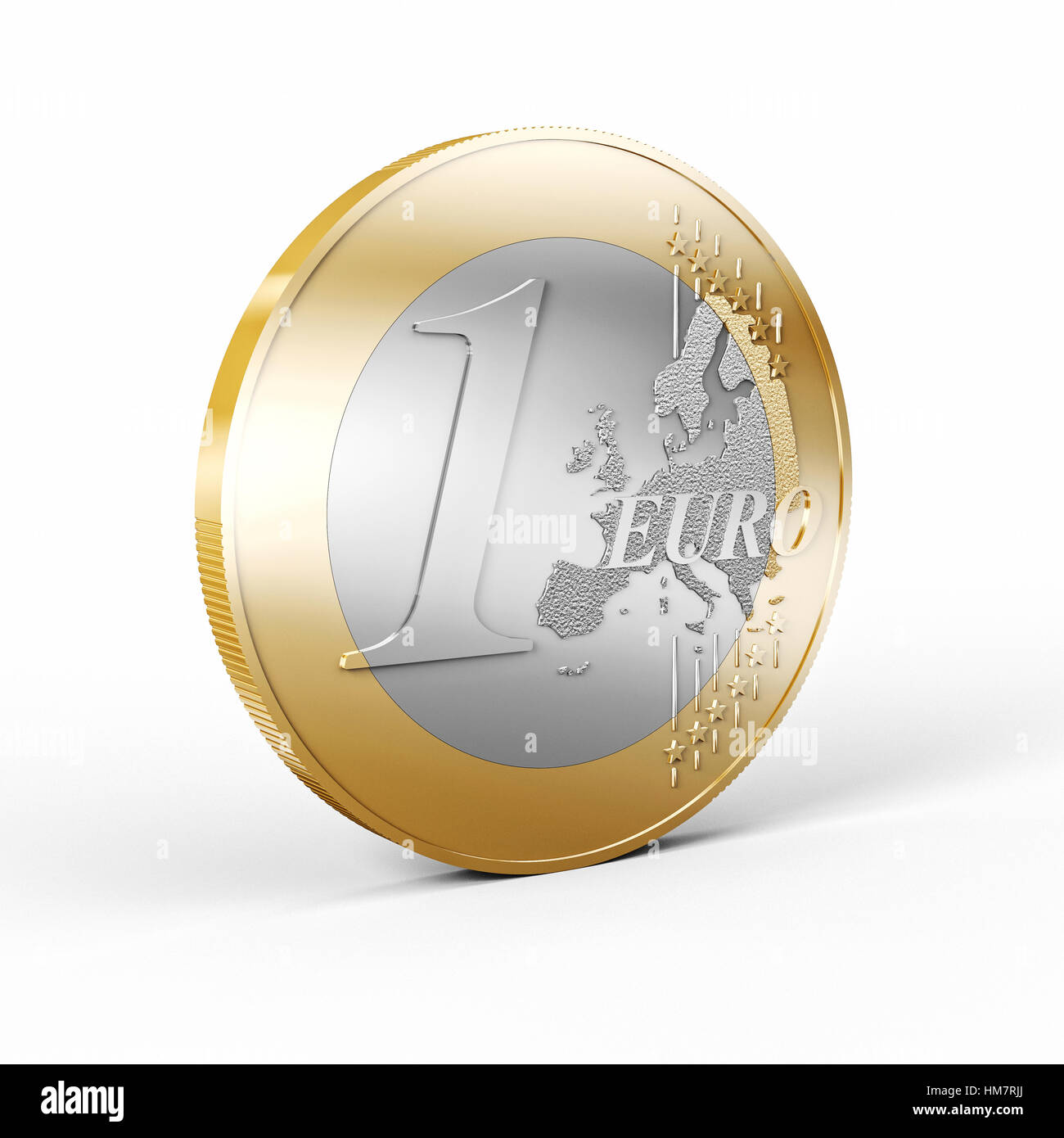 euro coin on white background 3d rendering image Stock Photo - Alamy