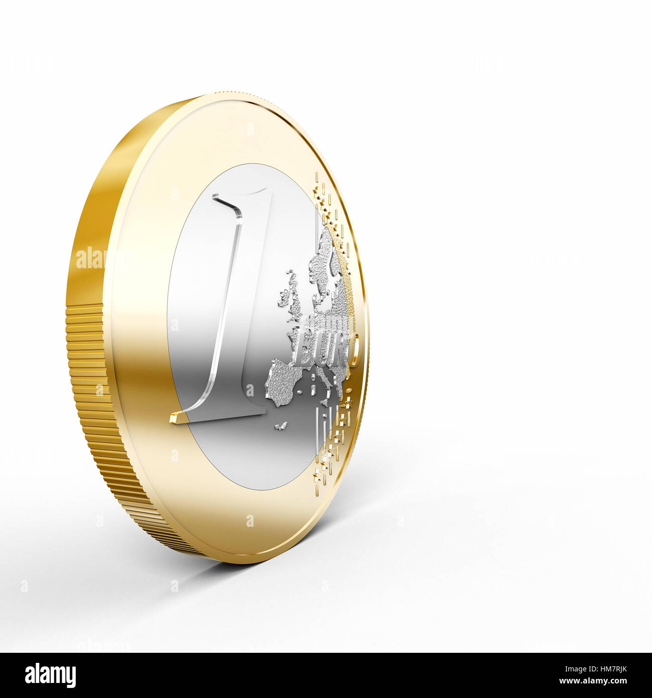 euro coin on white background 3d rendering image Stock Photo - Alamy