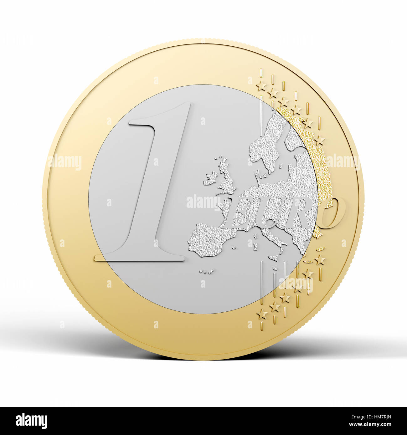 euro coin on white background 3d rendering image Stock Photo - Alamy