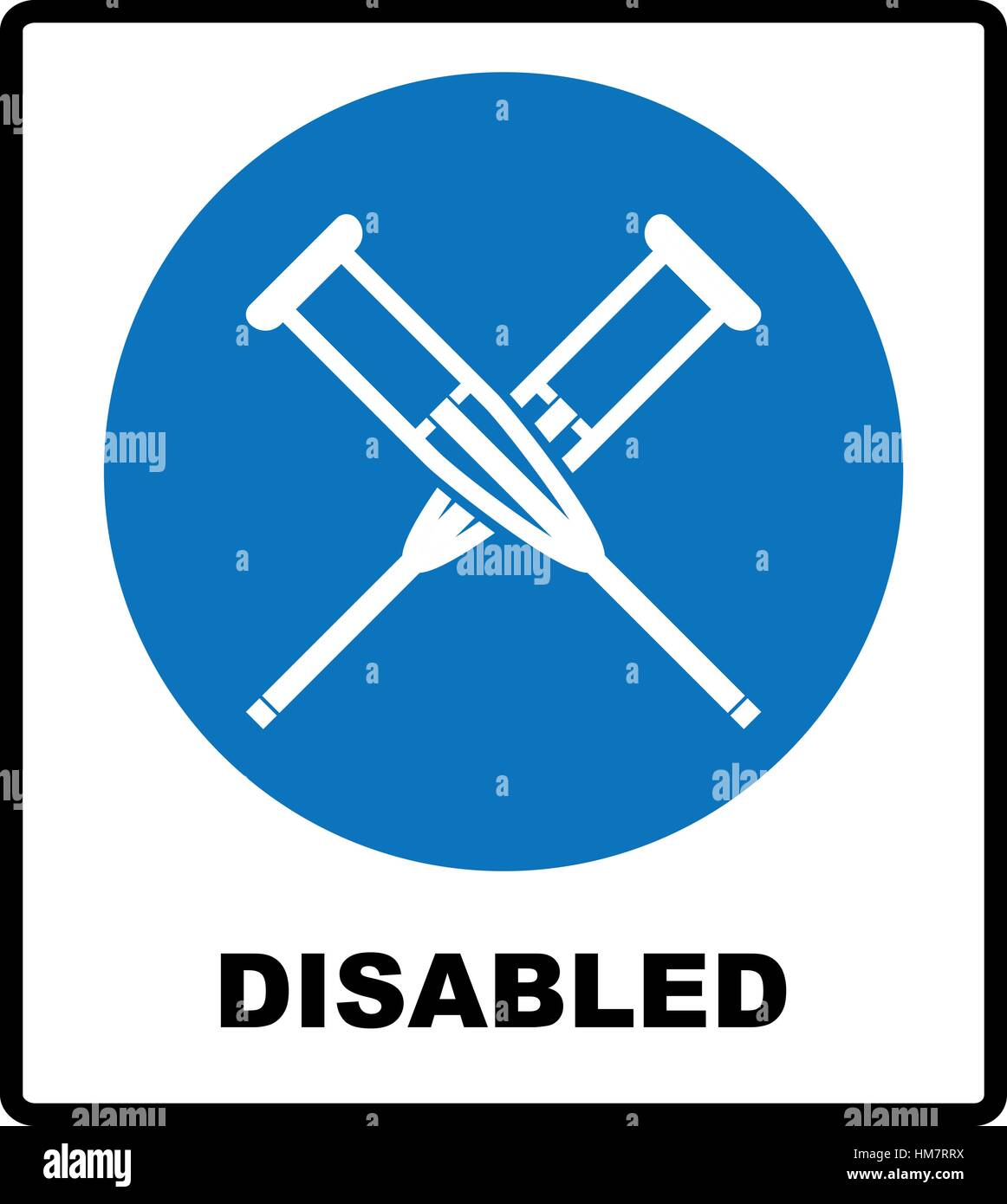 Health crutches icon flat. Illustration isolated vector sign symbol ...
