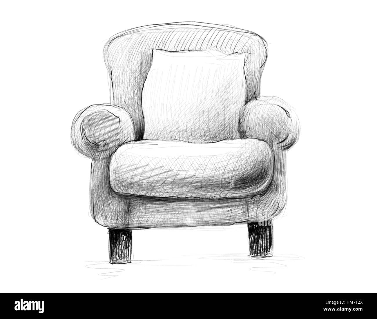 How to draw furniture, pencil sketch a chair from beginning to end, time  lapsed with instruction - YouTube