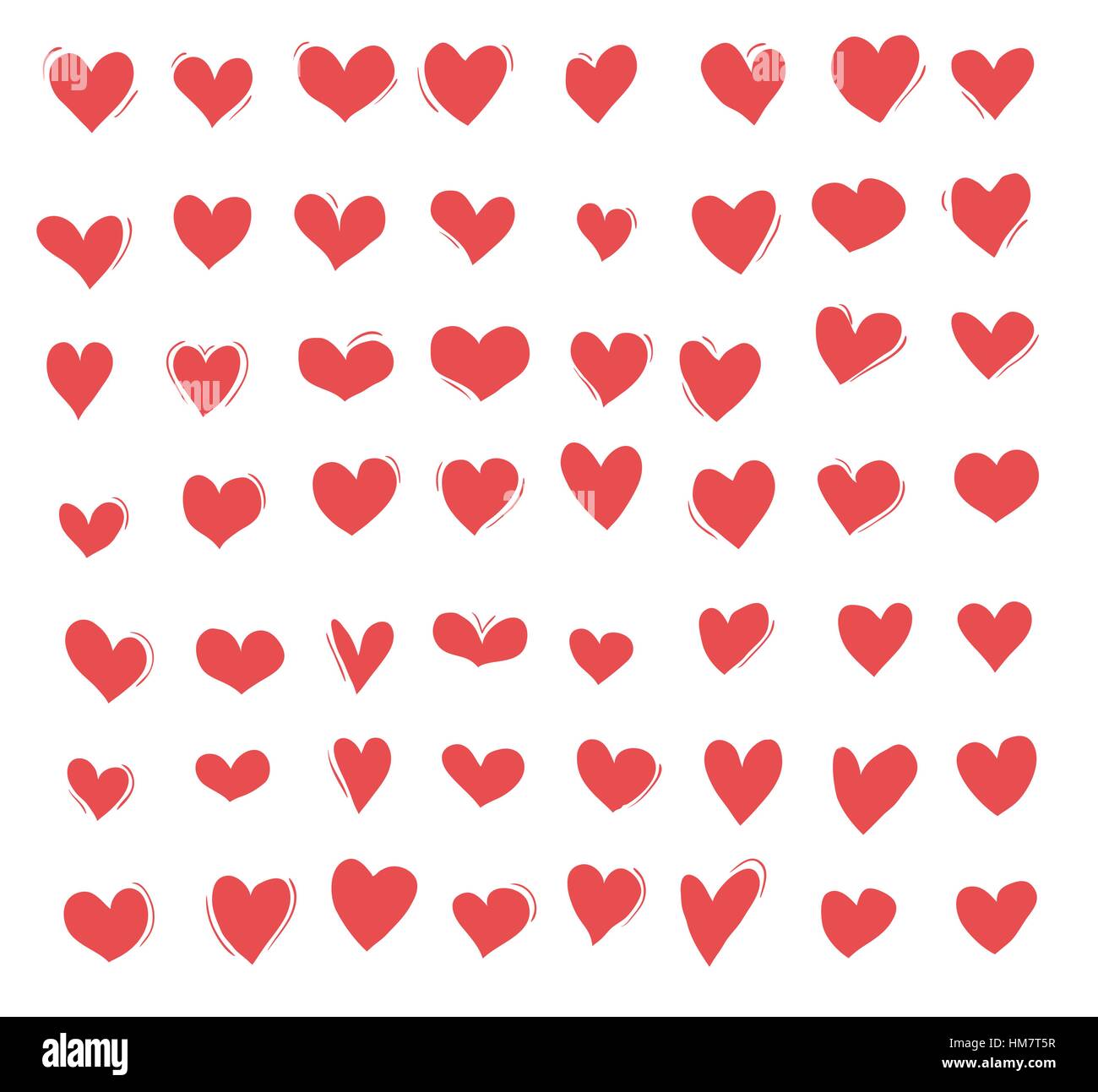 Hand drawn hearts set Stock Vector Image & Art - Alamy
