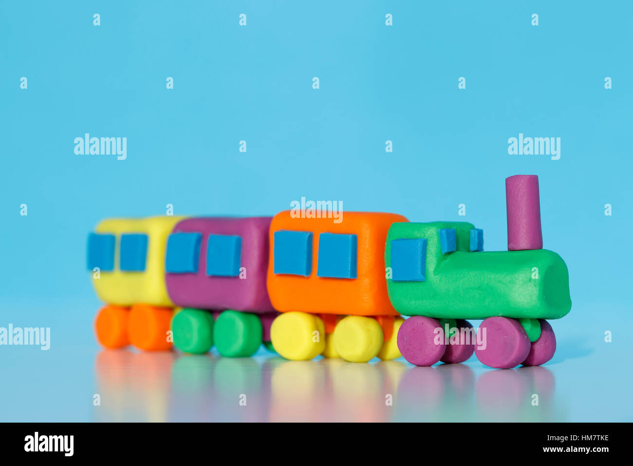 Plasticine Model Train Stock Photo