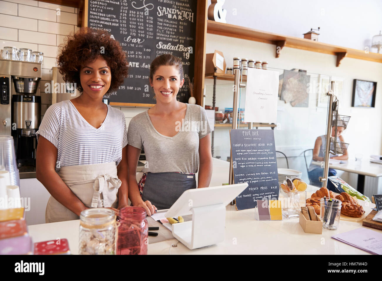 Woman Behind The Counter Of Sandwich Bar Looking To Camera Stock Photo,  Picture and Royalty Free Image. Image 71213517.