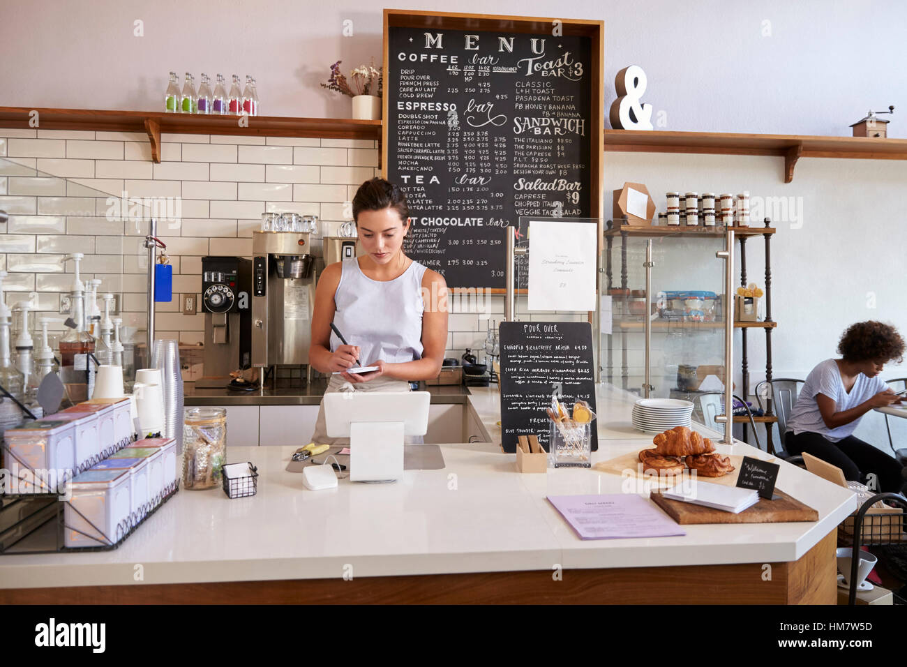 Woman Behind The Counter Of Sandwich Bar Looking To Camera Stock Photo,  Picture and Royalty Free Image. Image 71213517.