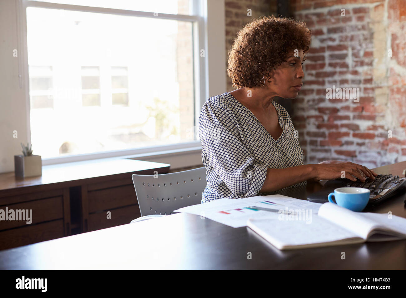 Mature businesswoman office desk hi-res stock photography and images ...