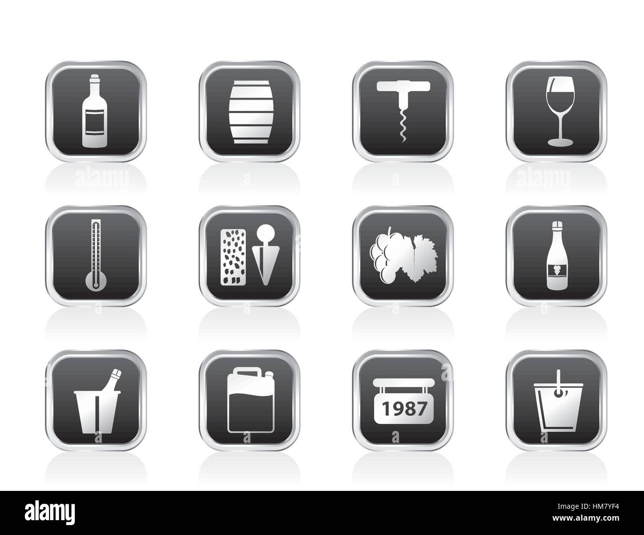 Wine and drink Icons Stock Vector Image & Art - Alamy