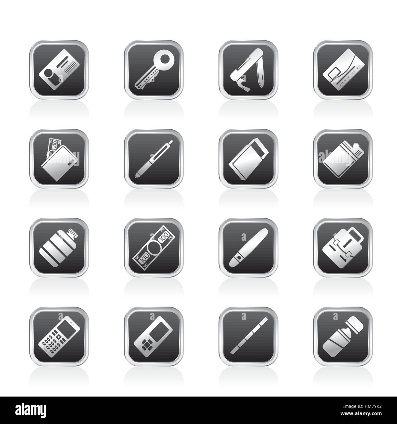 Simple Vector Object Icons - Vector Icon Set Stock Vector